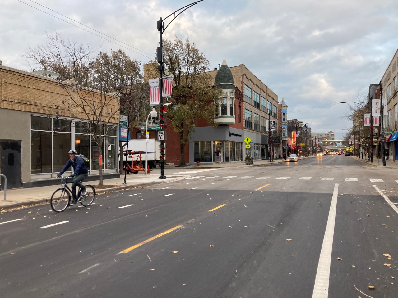 Riding on Belmont near Seminary, looking east. Photo: John Greenfield