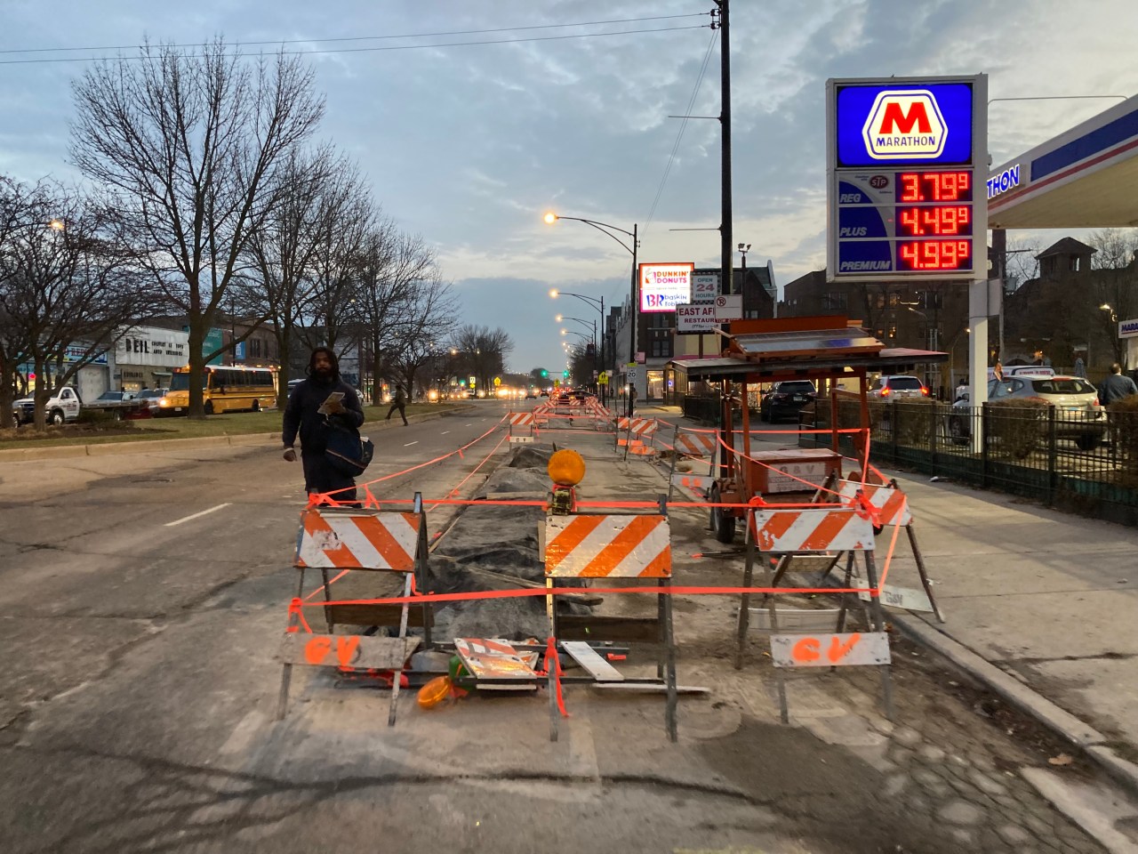 The southbound bike lanes are largely impassible right now. Photo: John Greenfield