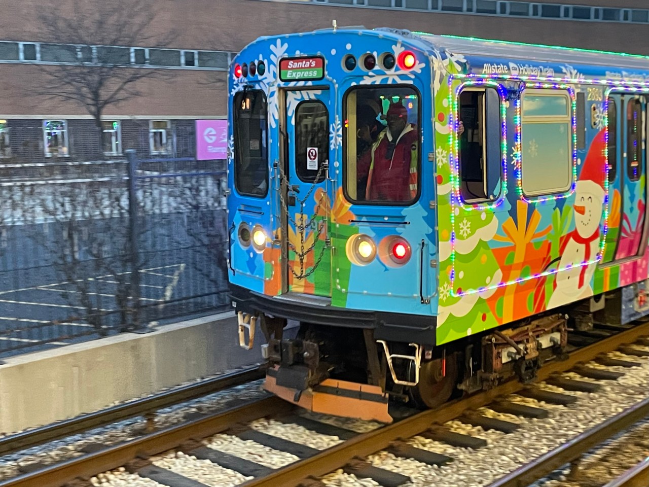 The train arrives at the station. Photo: Cameron Bolton