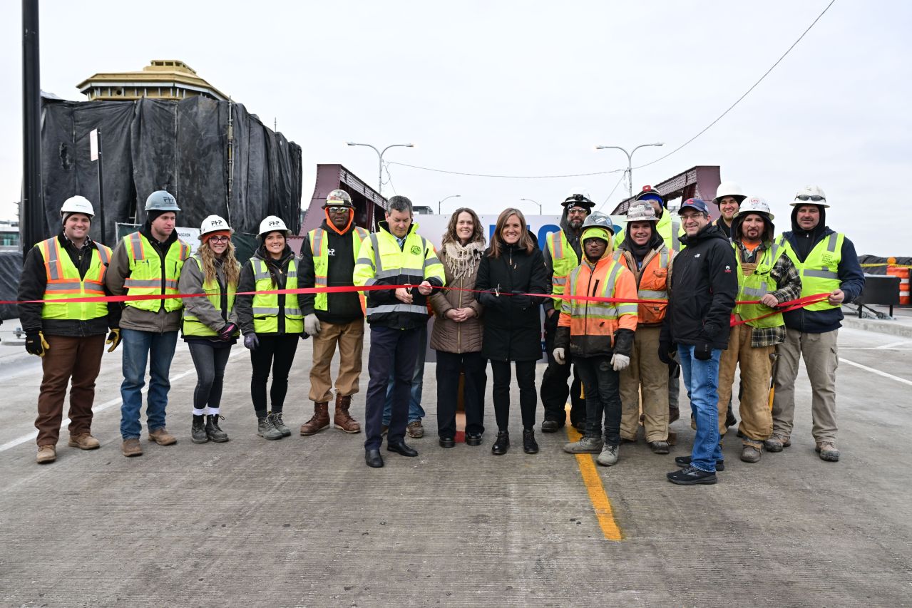 City officials cut the ribbon on the bridge. Photo: CDOT