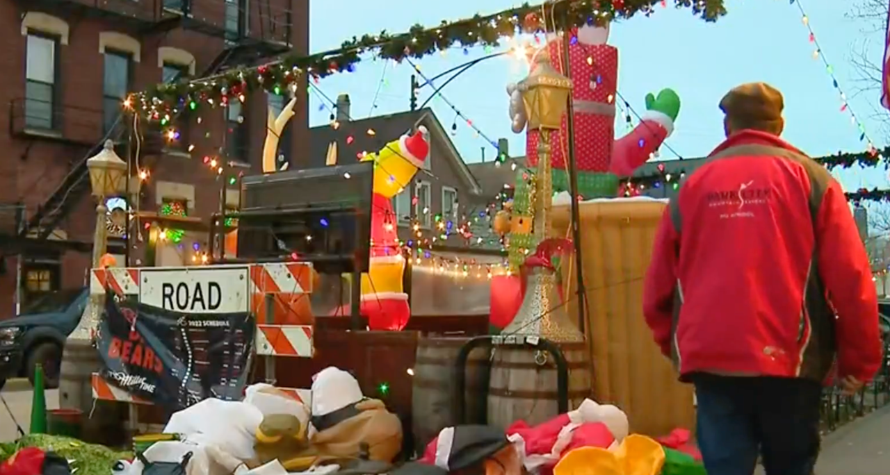 Declan Morgan with deflated inflatables. Image: CBS