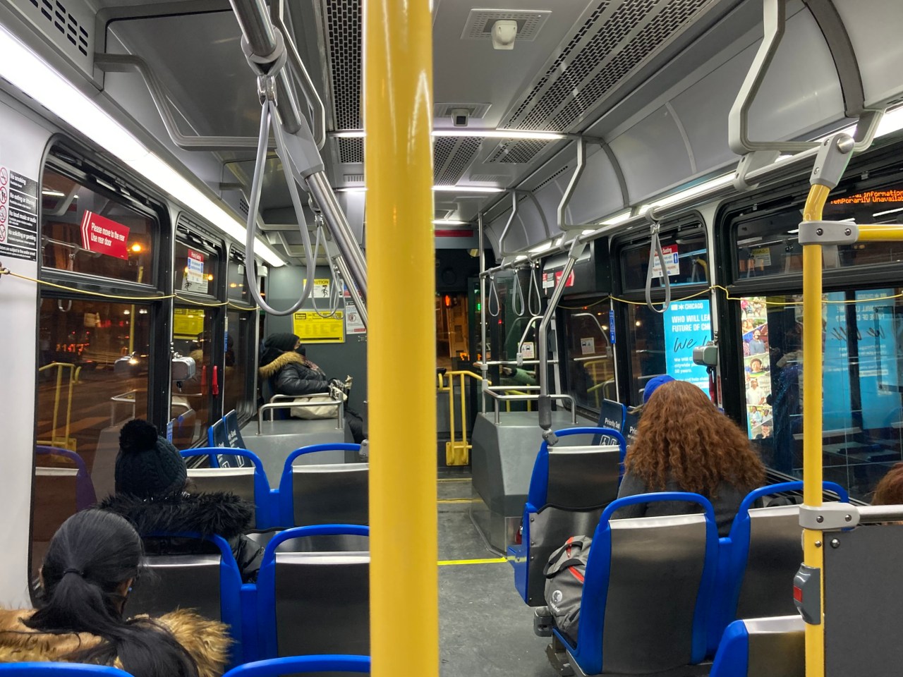 Riding the CTA's #2 Hyde Park Express bus. Photo: John Greenfield
