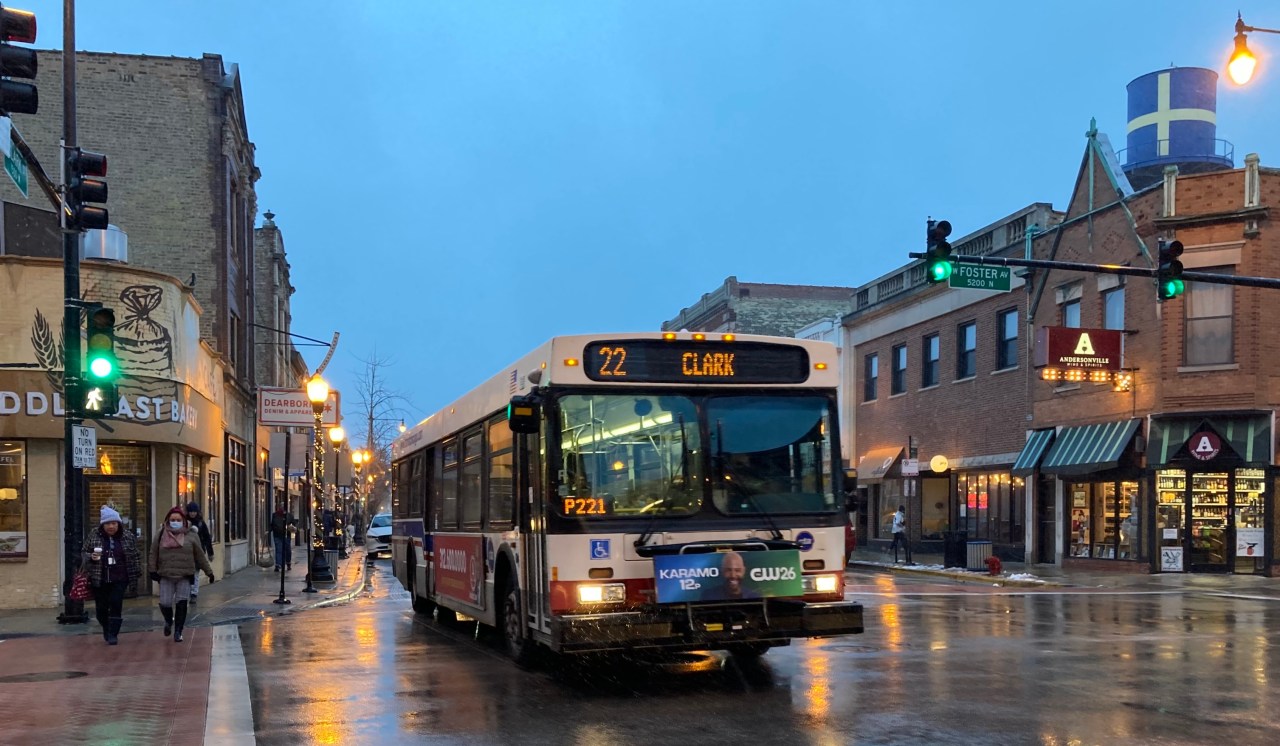 A #22 Clark bus today at Foster Avenue. Photo: John Greenfield
