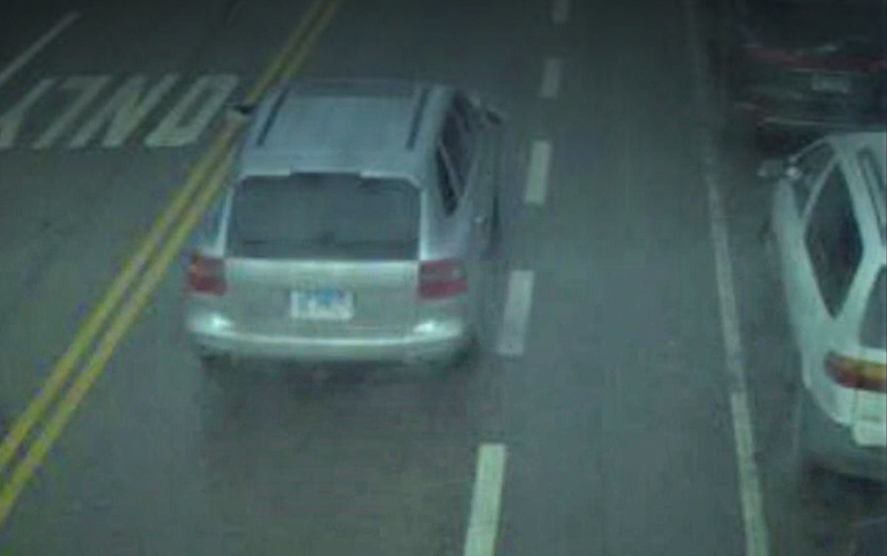 Surveillance image of the Porsche.