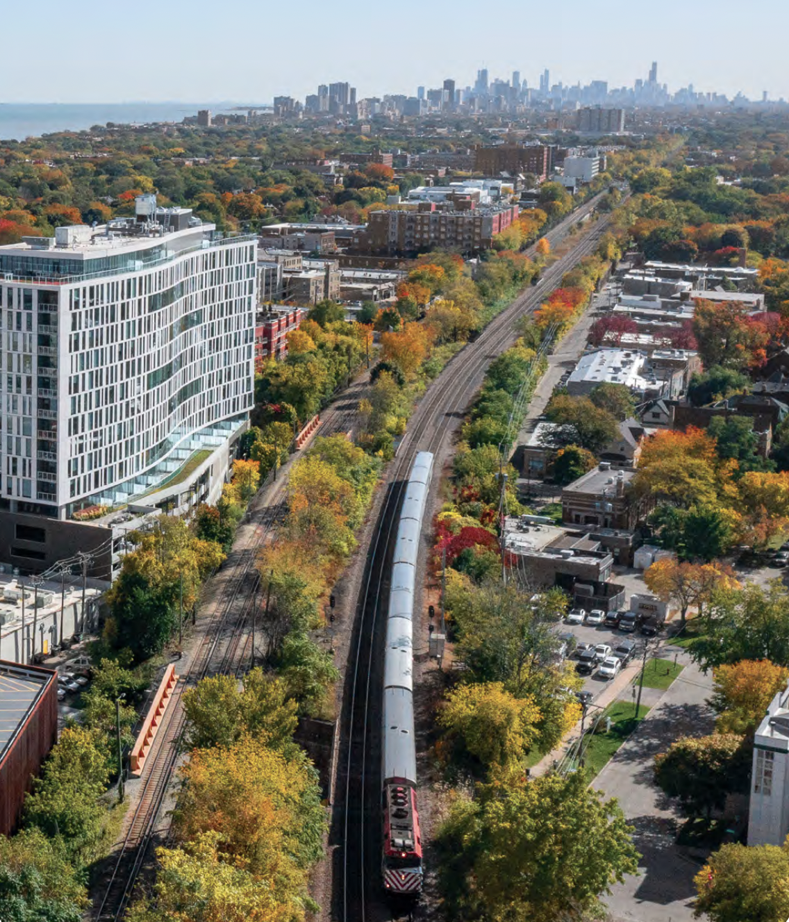 A Metra Union Pacific North train in Evanston. Photo: RTA