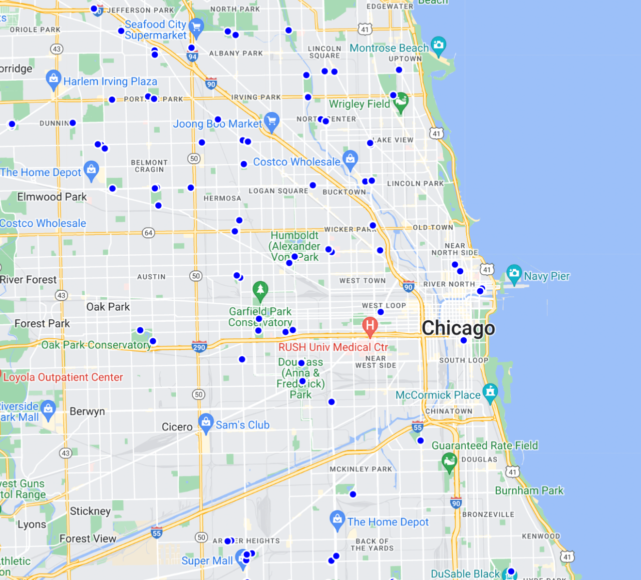 CDOT map of speed camera locations prior to the relocation of the 16 cam installations.