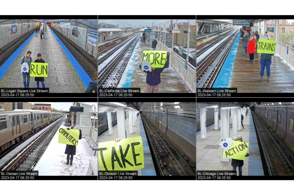 Commuters Take Action uses the CTA’s Blue Line livestream to protest spotty service