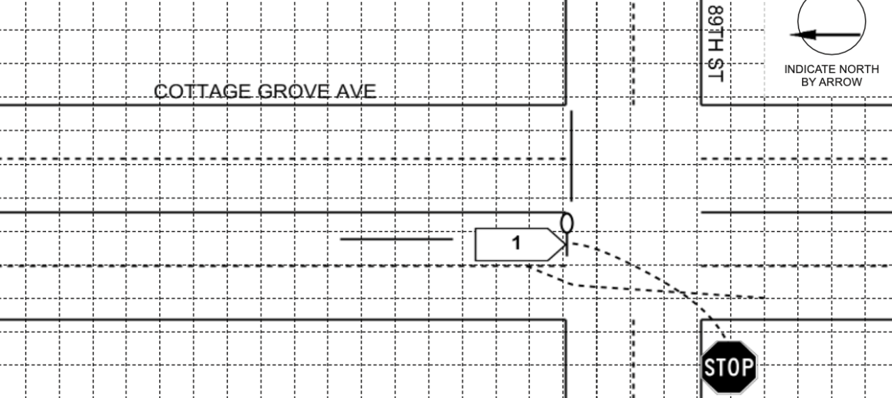 Diagram of the collision from the crash report.