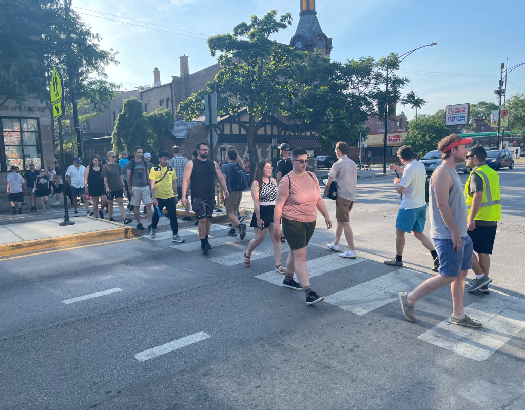 After a driver killed Soyfa Athamanah Tuesday, #ChiCrosswalkAction protest demands a safer Winona/Broadway