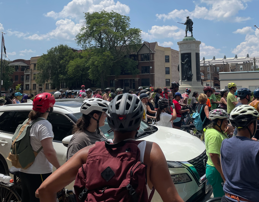 Hundreds of people learned about the Chicago Race Riot of 1919 on a commemorative bike tour