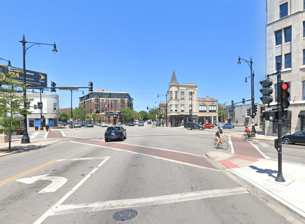 CDOT, 47th Ward propose removing left turns from Damen onto Irving Park to reduce crashes, improve walk/bike safety