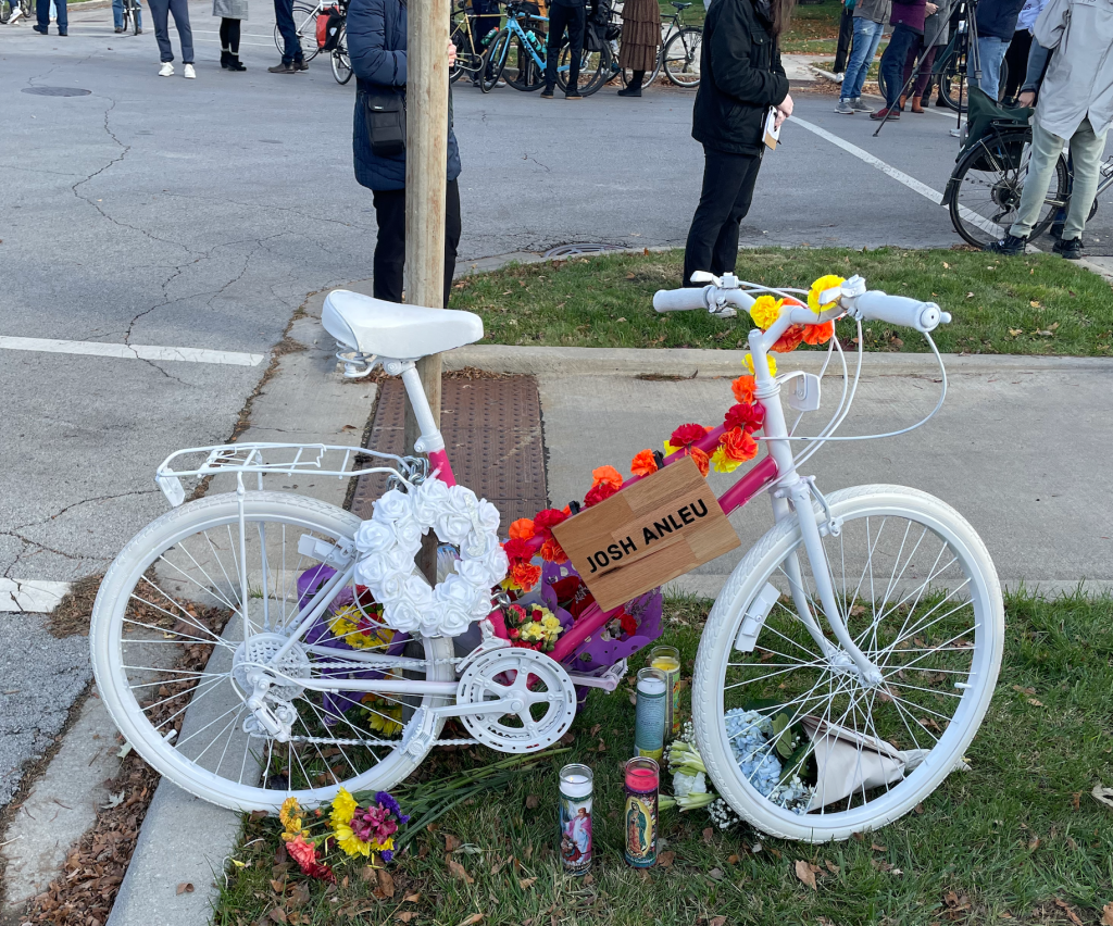 At memorial for fallen cyclist Josh Anleu Buendia, 16, his mom says we need to “care about other people’s lives” on the road