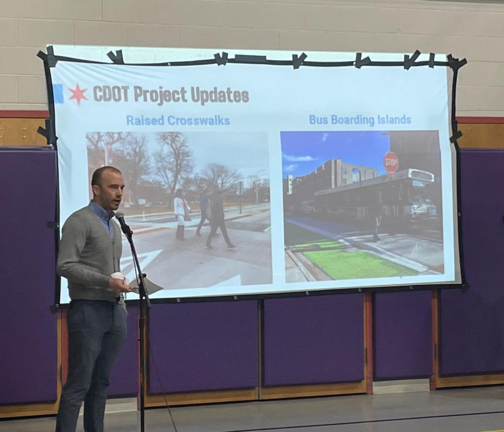 Chicago Mobility Collaborative discusses safe streets initiatives at Albany Park’s Hibbard Elementary School
