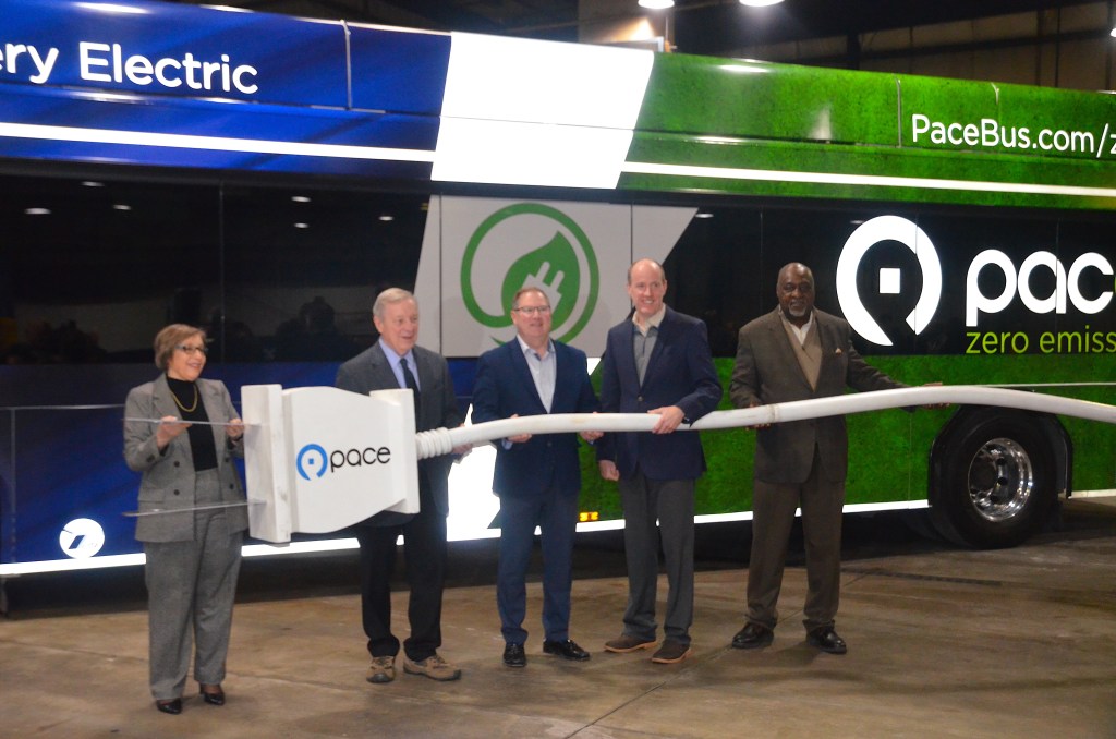 Pace debuts its first-ever fully electric bus