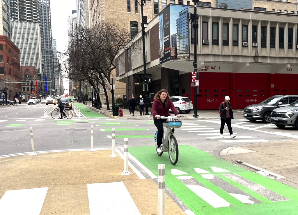 Contrary to neighbor’s concerns, Chicago Fire Department says they haven’t heard of any problems with new Dearborn protected bike lane