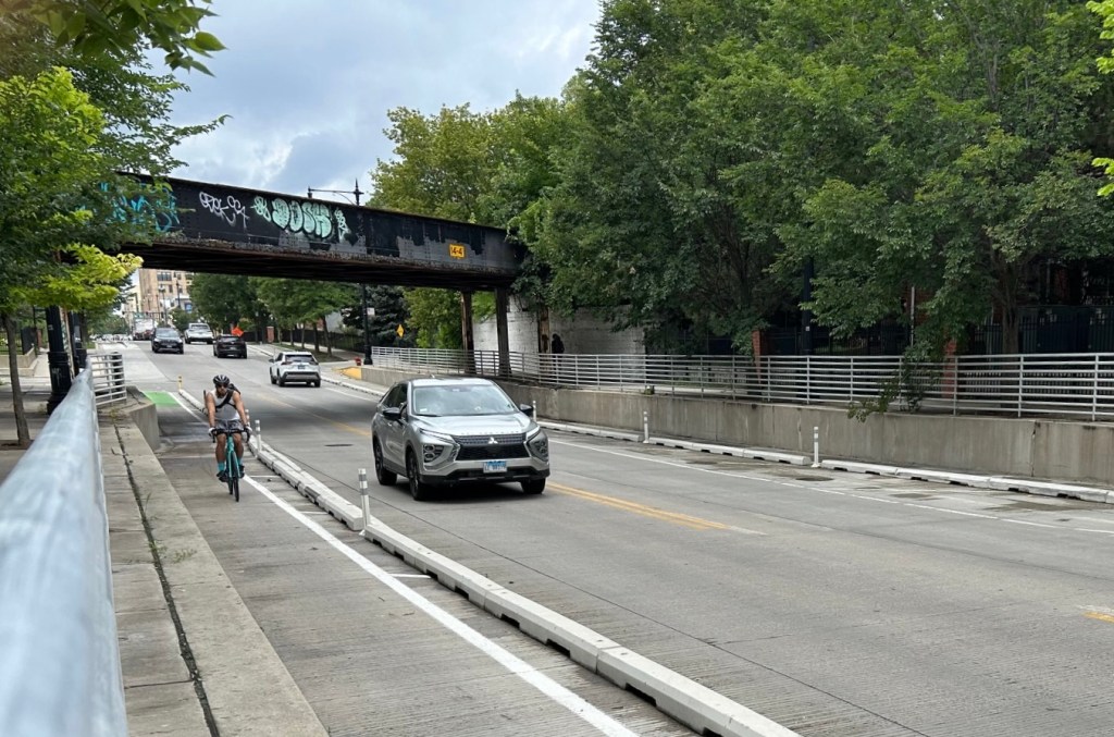 Reopened Grayland Metra viaduct, near locations where drivers killed 2 cyclists, now has curb-protected bike lanes