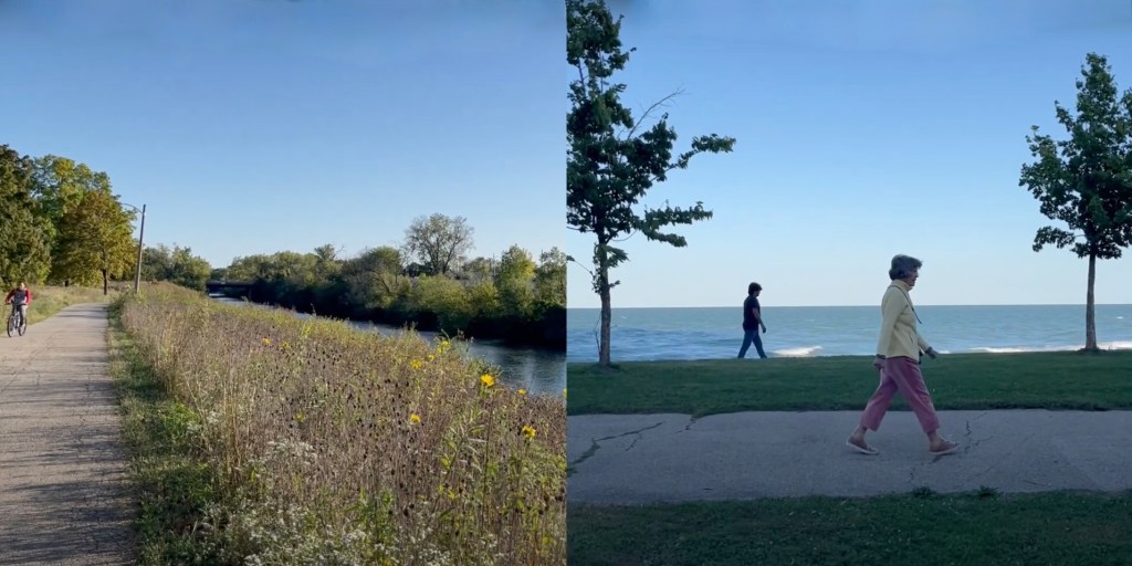 Berwyn! Take a virtual bike ride from the channel to the lake, mostly on Berwyn Avenue, thanks to new contraflow lanes east of Clark Street