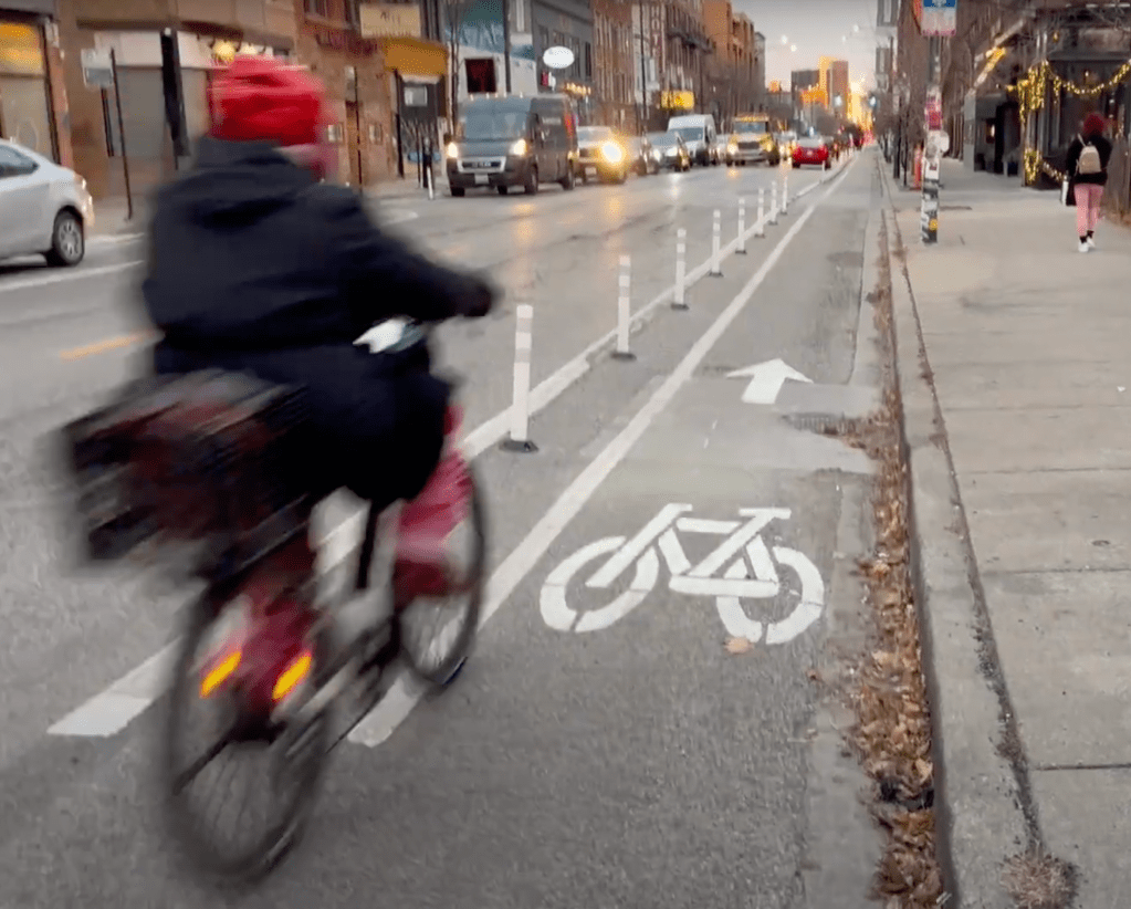 Take a virtual ride on the new parking-to-PBL conversion on Milwaukee between Kedzie and California