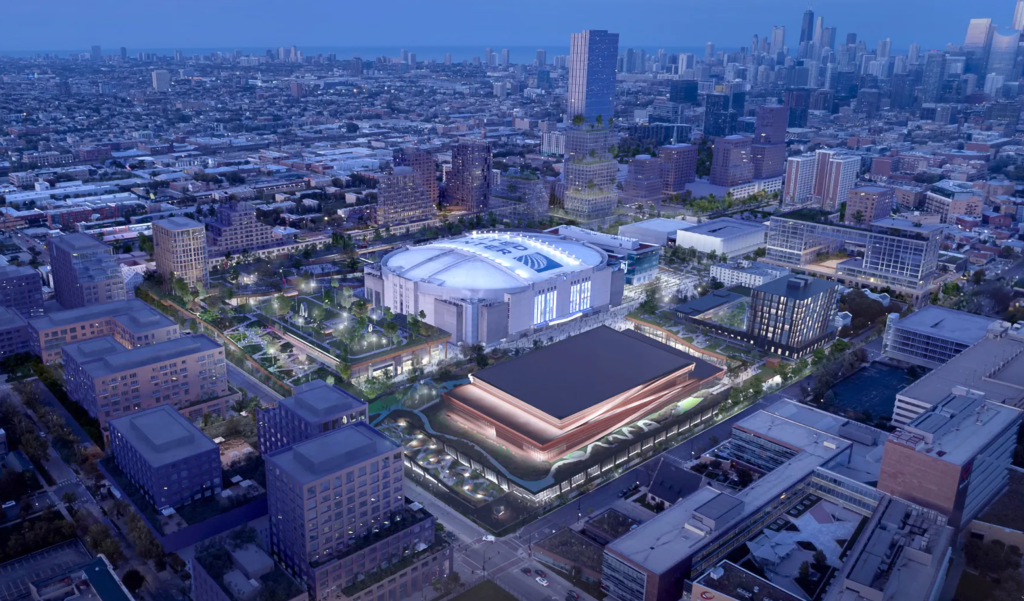 How the United Center could go from a sea of sprawling parking lots to a bustling, walkable pedestrian district
