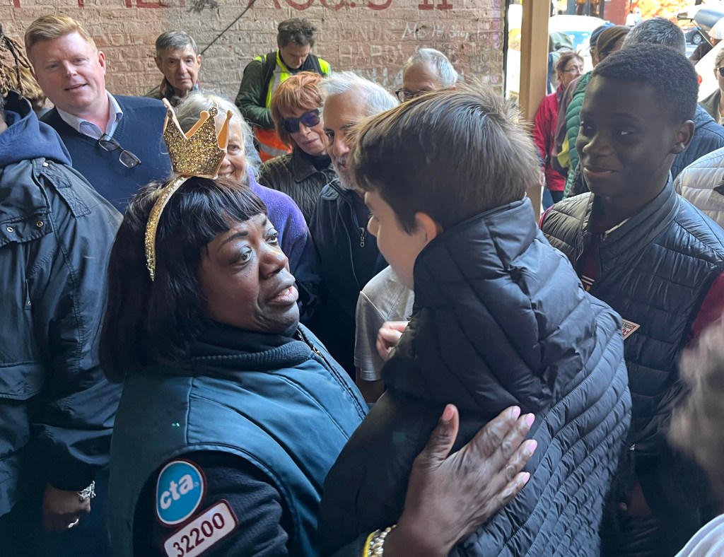 At her joyful retirement party, the “Mayor” of the Armitage Brown Line station offers advice to live by for riders – and CTA brass