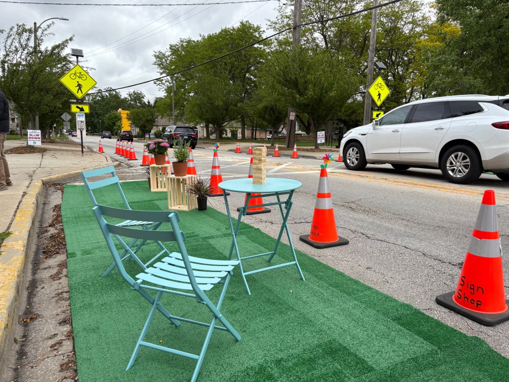 Going green: “Parklets” by the Prairie Path drew residents to learn more about the DuPage County Safety Action Plan