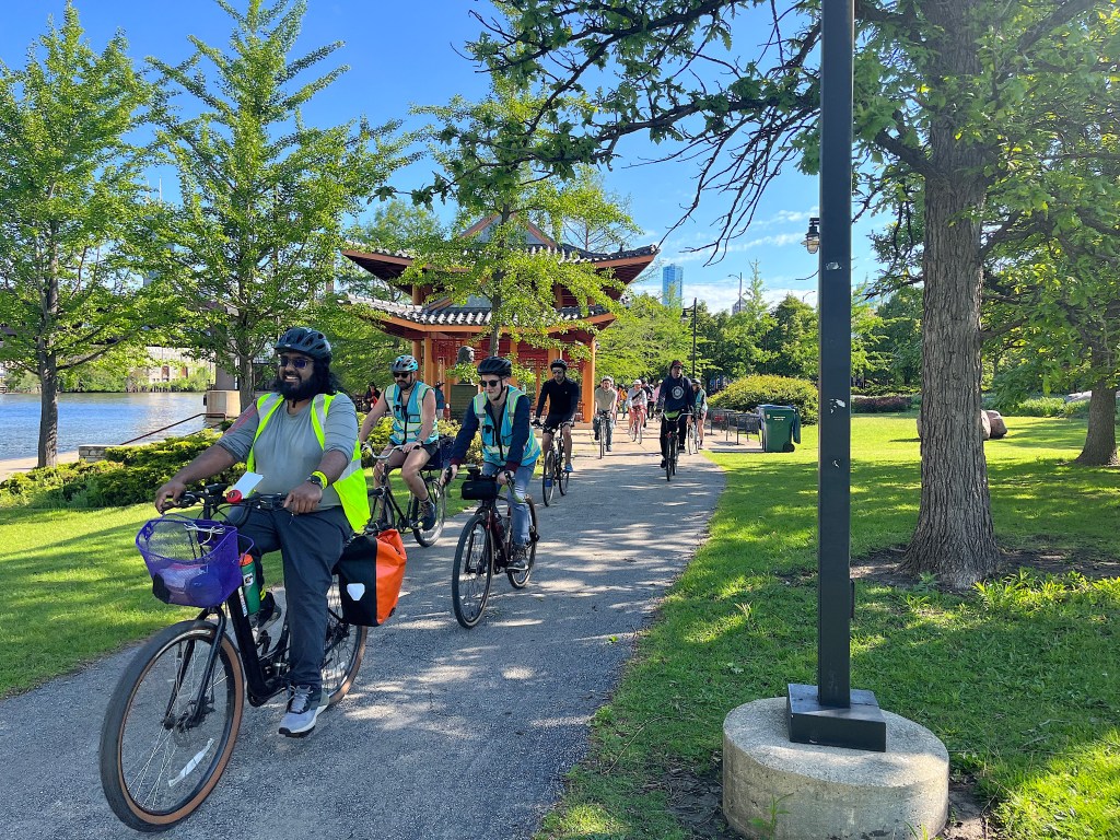 Cycling from Chinatown to Uptown’s Asia on Argyle district on the 3rd annual Ride for Solidarity, in honor of AANHPI Heritage Month