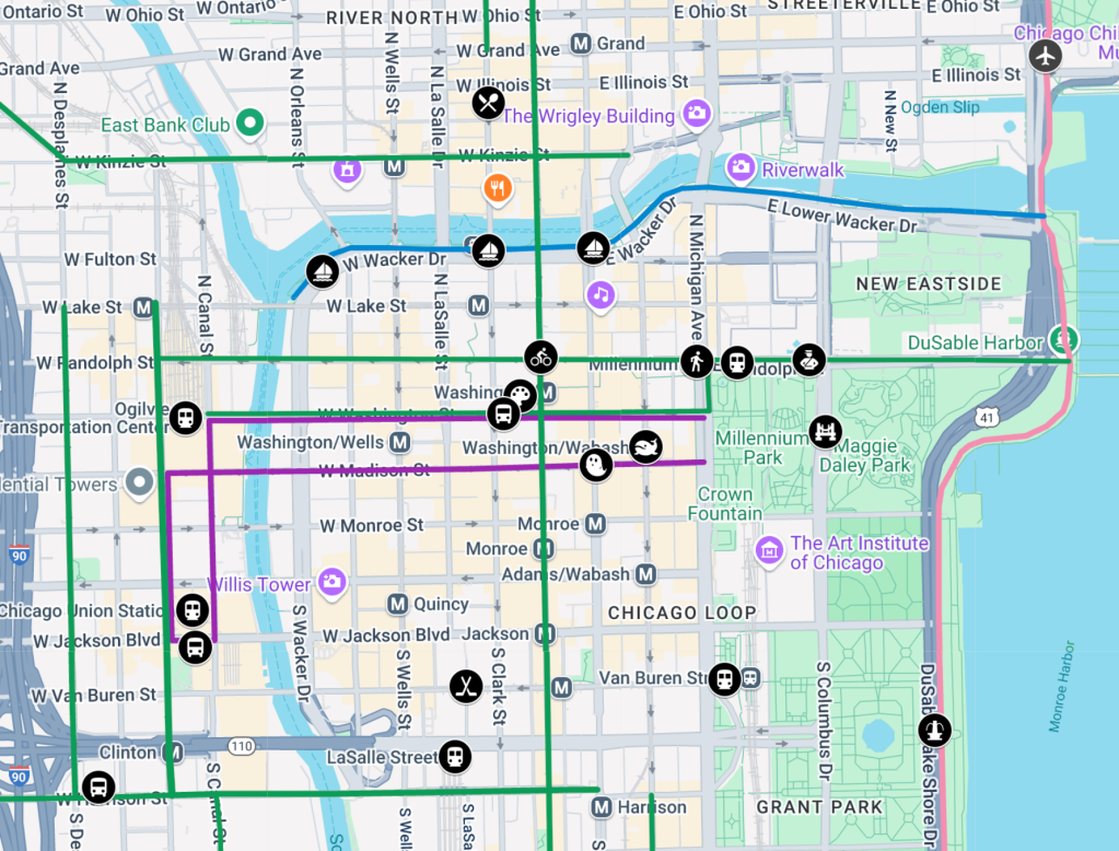 Feeling out of the Loop? Try our interactive map of walk/bike/transit landmarks in downtown Chicago